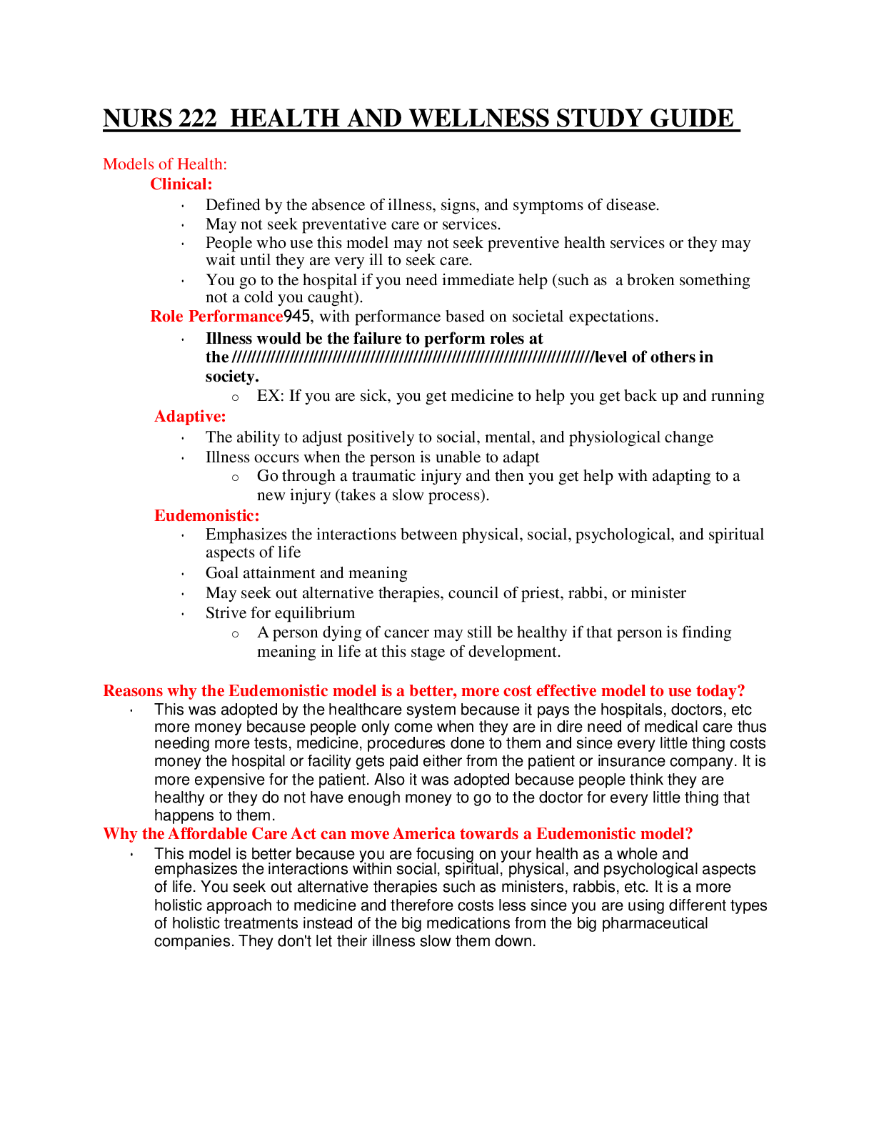 Preview image for NURS 222 HEALTH AND WELLNESS NEW AND LATEST UPDATED STUDY GUIDE